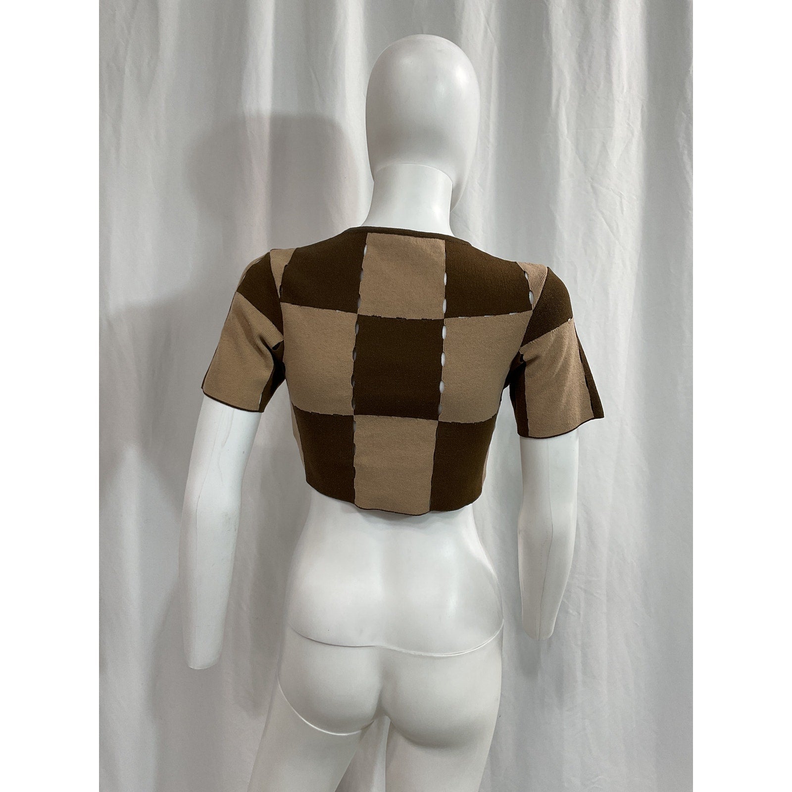 Jacquemus 'Le Maille Gelato' Brown Ponte Cut Out Top Size 36