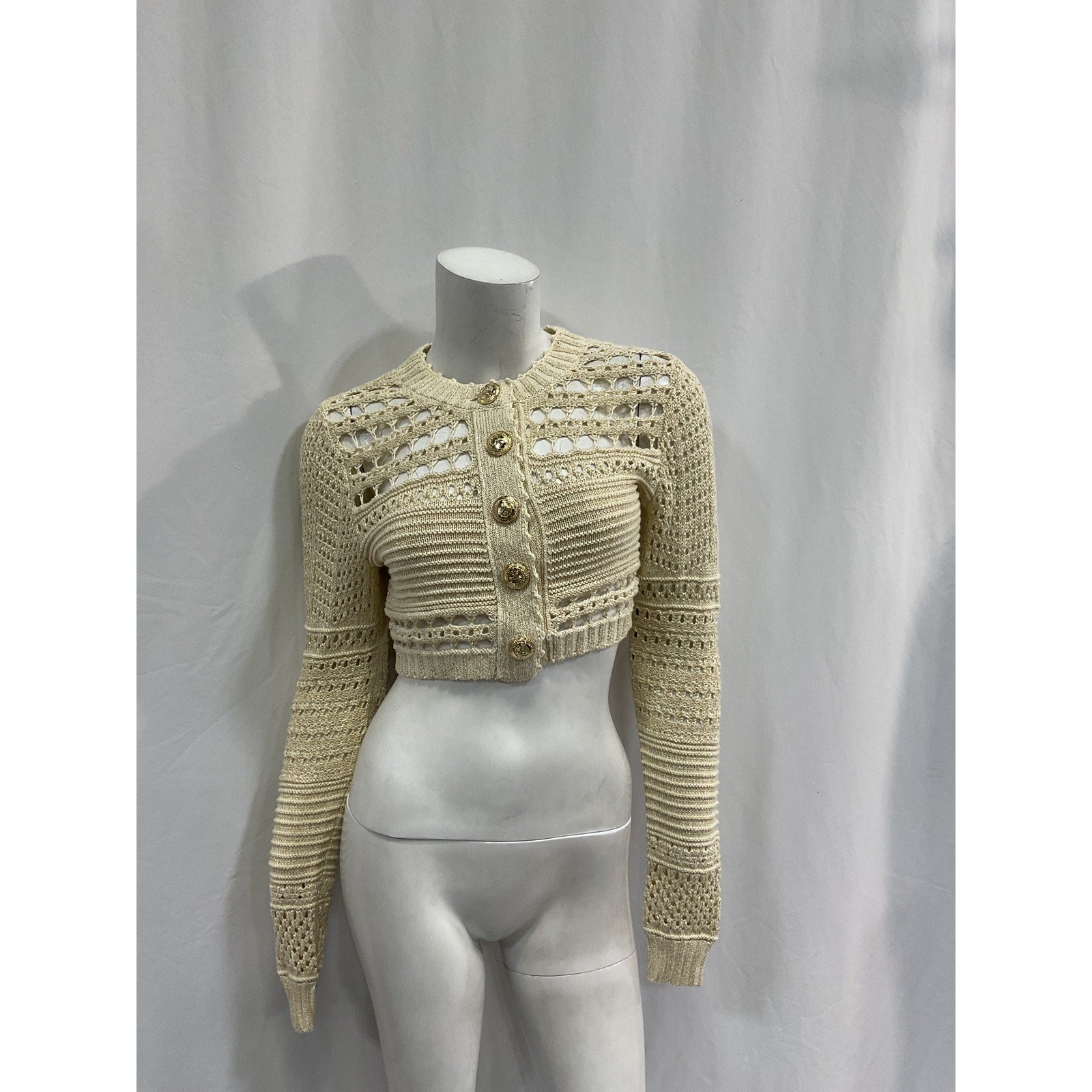 Retrofete 'Nico' White Cotton Cardigan Size XS
