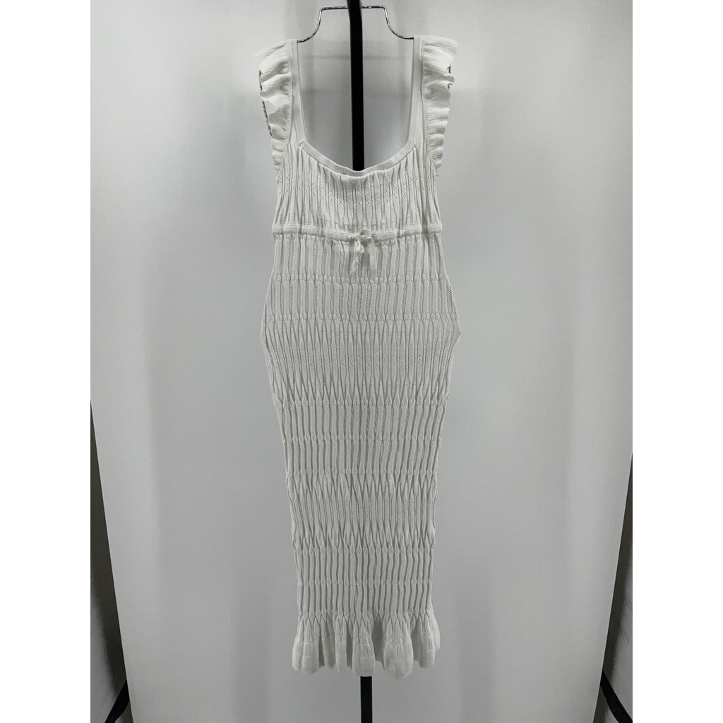 Lpa 'Gracie' White Viscose Midi Dress Size M