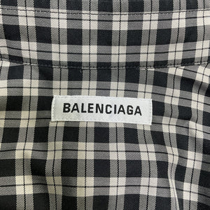 Balenciaga Oversized Black And White Plaid Shirt Dress Size 32 / US 0