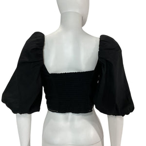 Simkhai Puff Sleeve Black Brene Bustier Top Size S