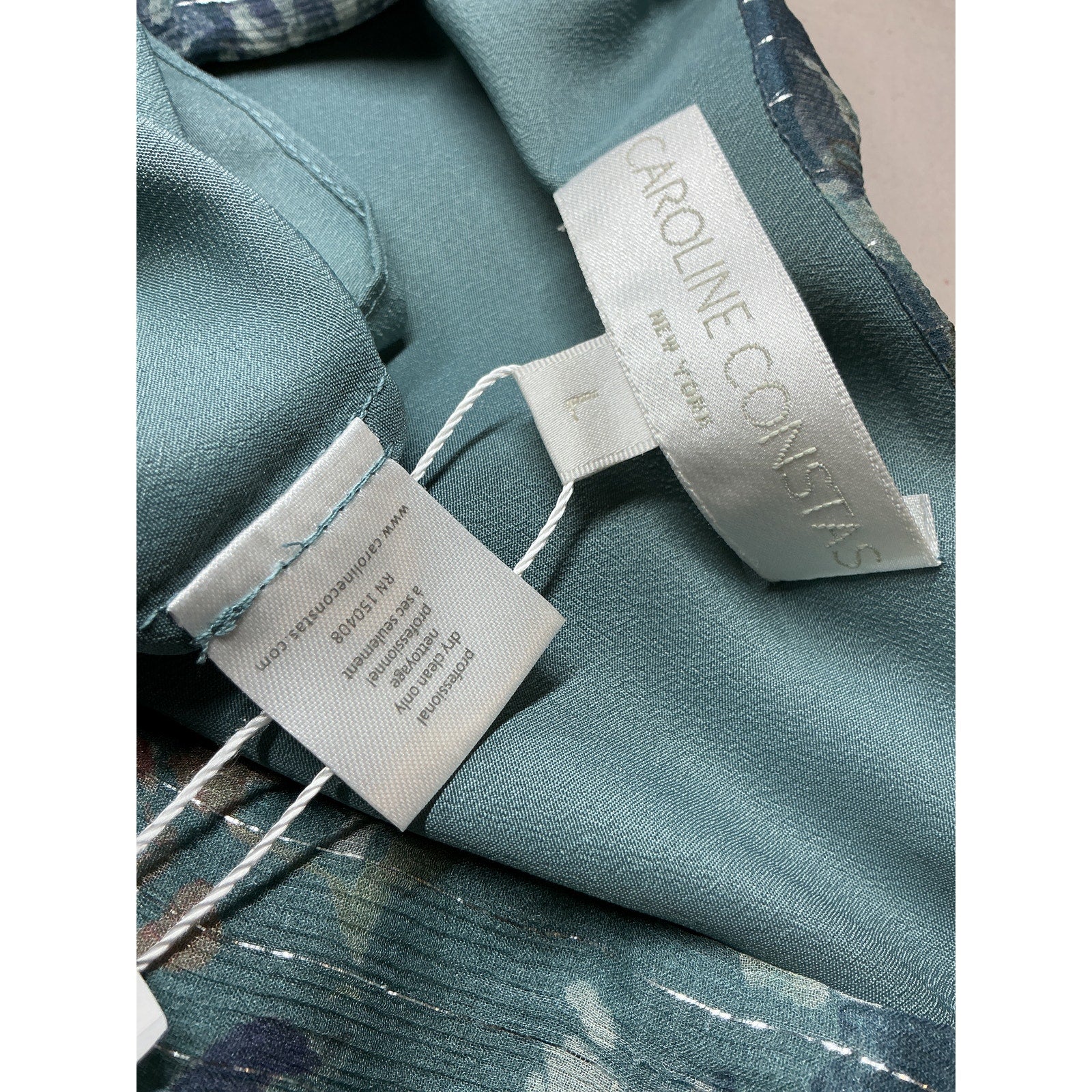 Caroline Constas 'Vivian' Blue Silk Gown Size L