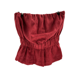 Posse 'Aurelia' Red Ramie Strapless Top Size S