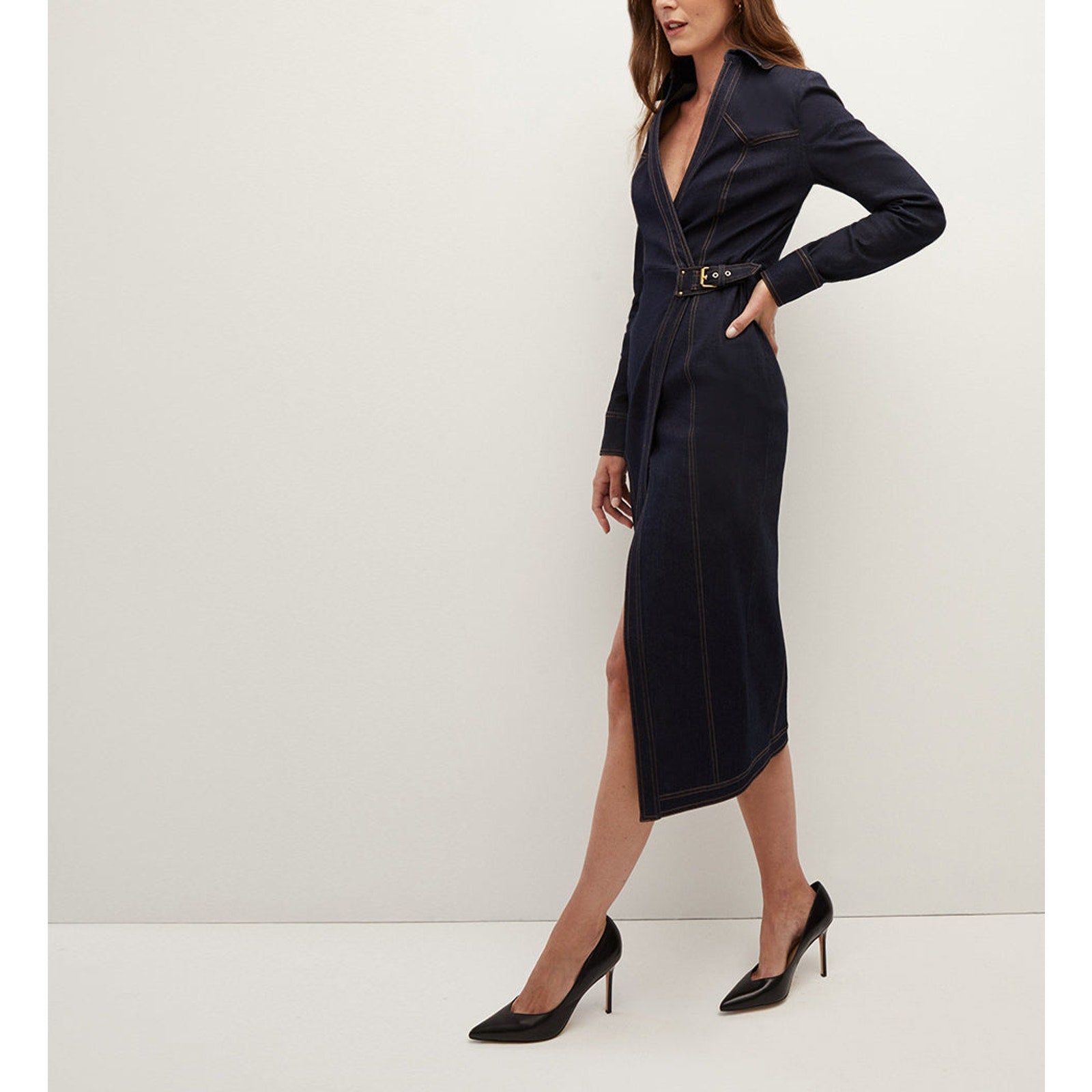 Veronica Beard 'Arlington' Blue Cotton Denim Wrap Dress Size 12