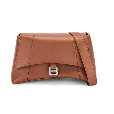 Balenciaga Soft Dark Tan Hourglass Shoulder Bag