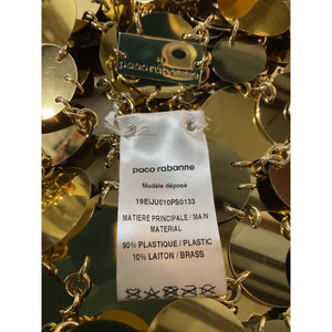 Paco Rabanne Embellished Gold Paillette Mini Skirt Size FR 34 / US 2