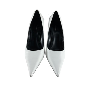 Balenciaga Sleek White Square Knife Pumps Size EU 37.5 / US 7.5