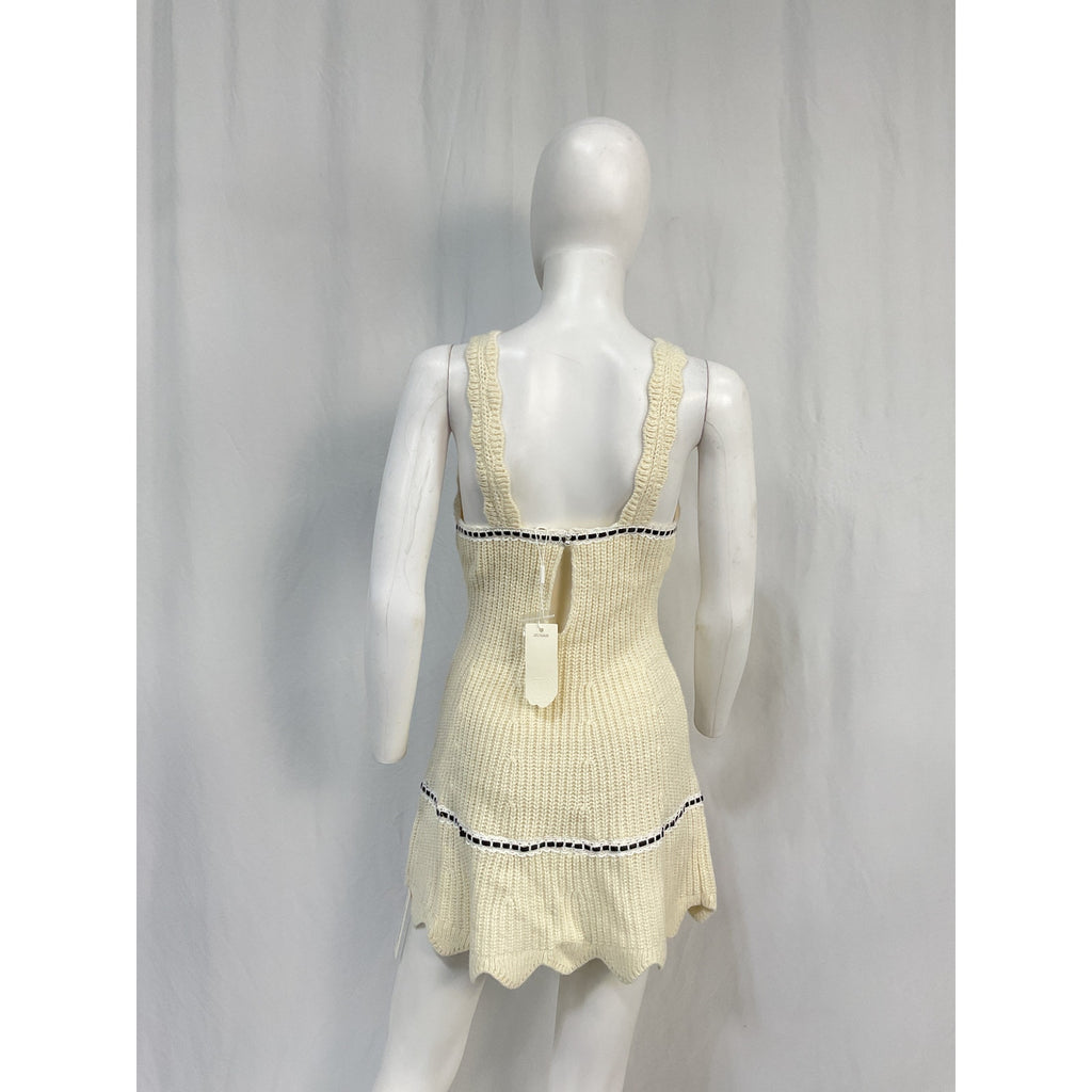 For Love & Lemons 'Jade' Cream Acrylic Dress Size XS - NWT