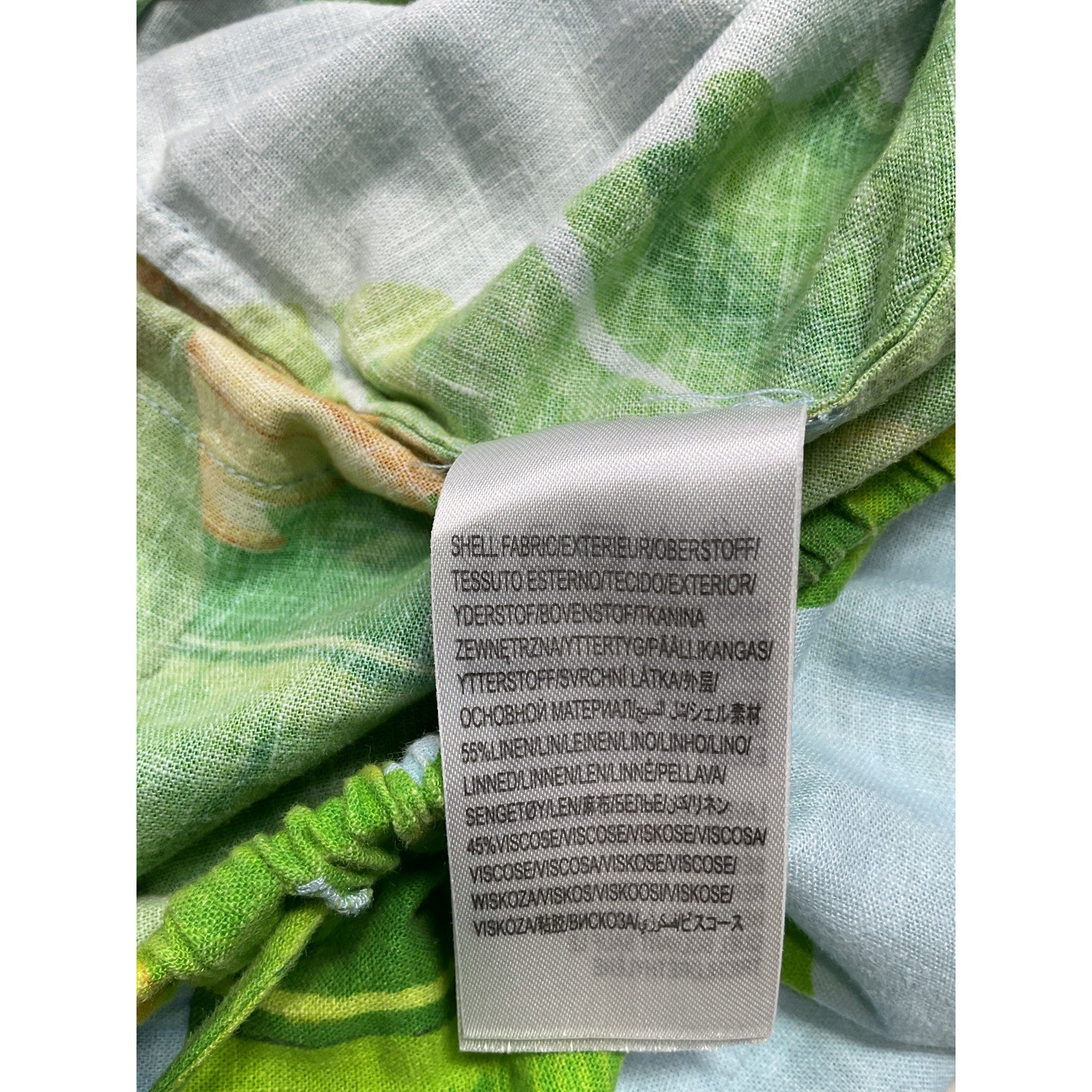 Farm Rio Fresh Green Linen Bananas Pants Size S