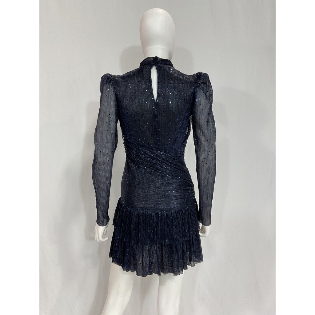 Sabina Musayev 'Sunrise' Navy Sequin Embellished Dress Size S