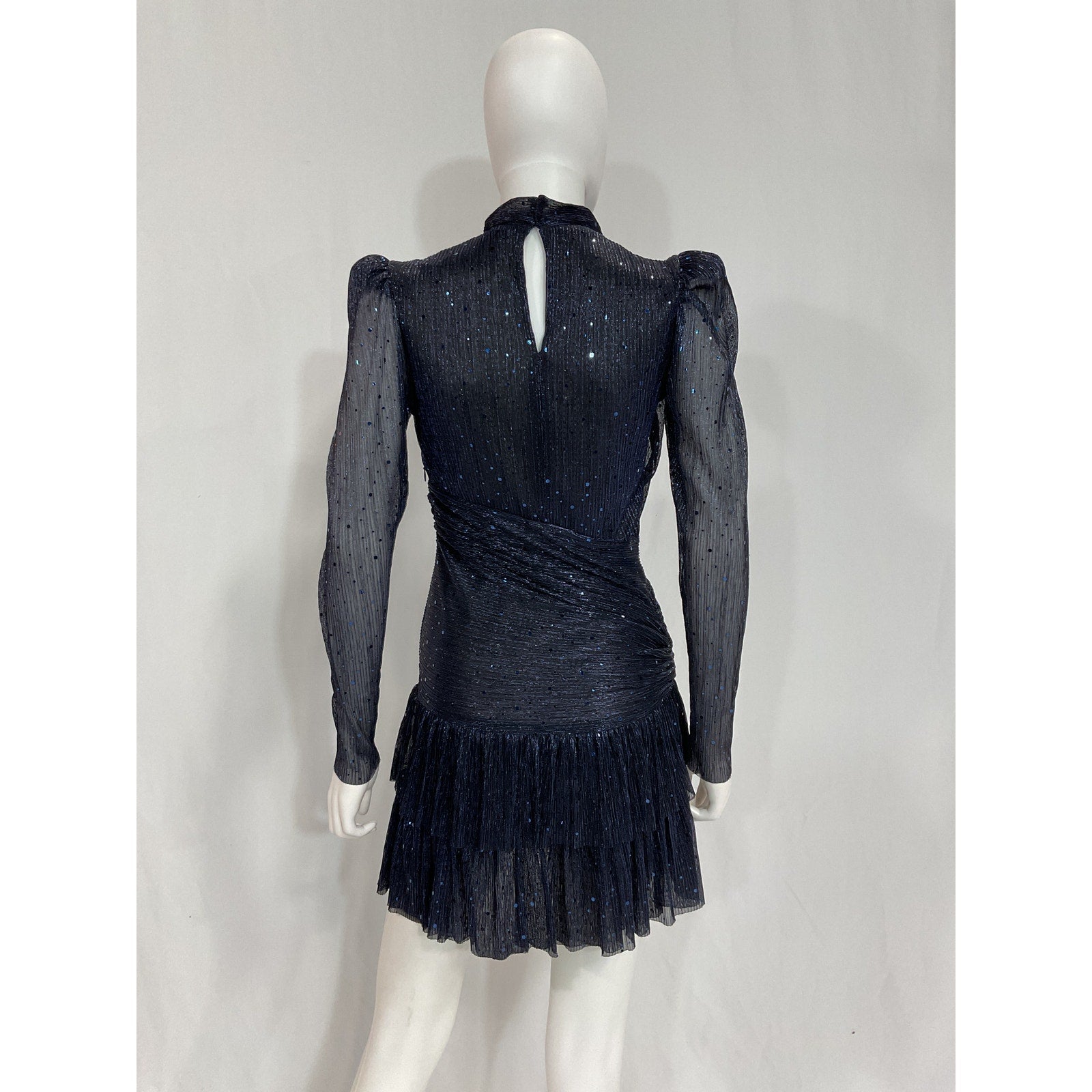 Sabina Musayev 'Sunrise' Navy Sequin Embellished Dress Size S
