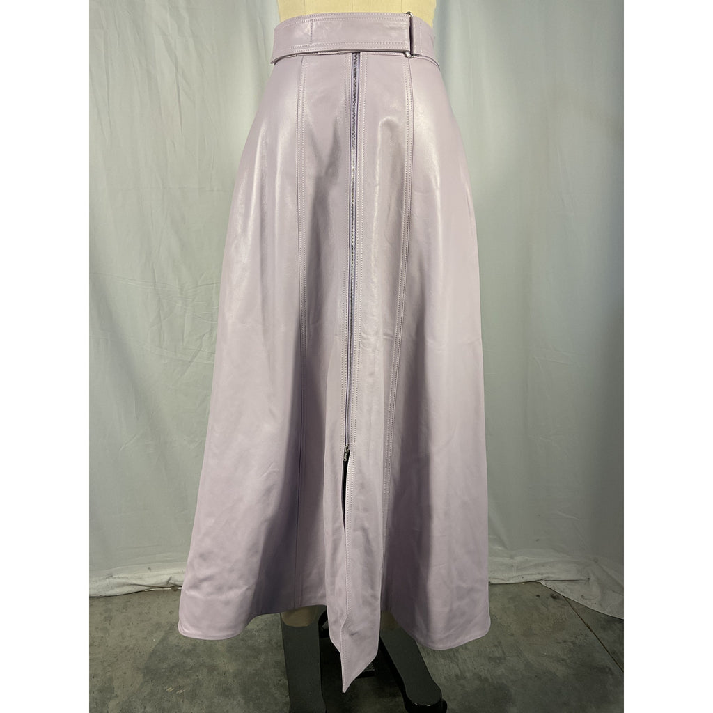 Brandon Maxwell Purple Leather Skirt Size 2