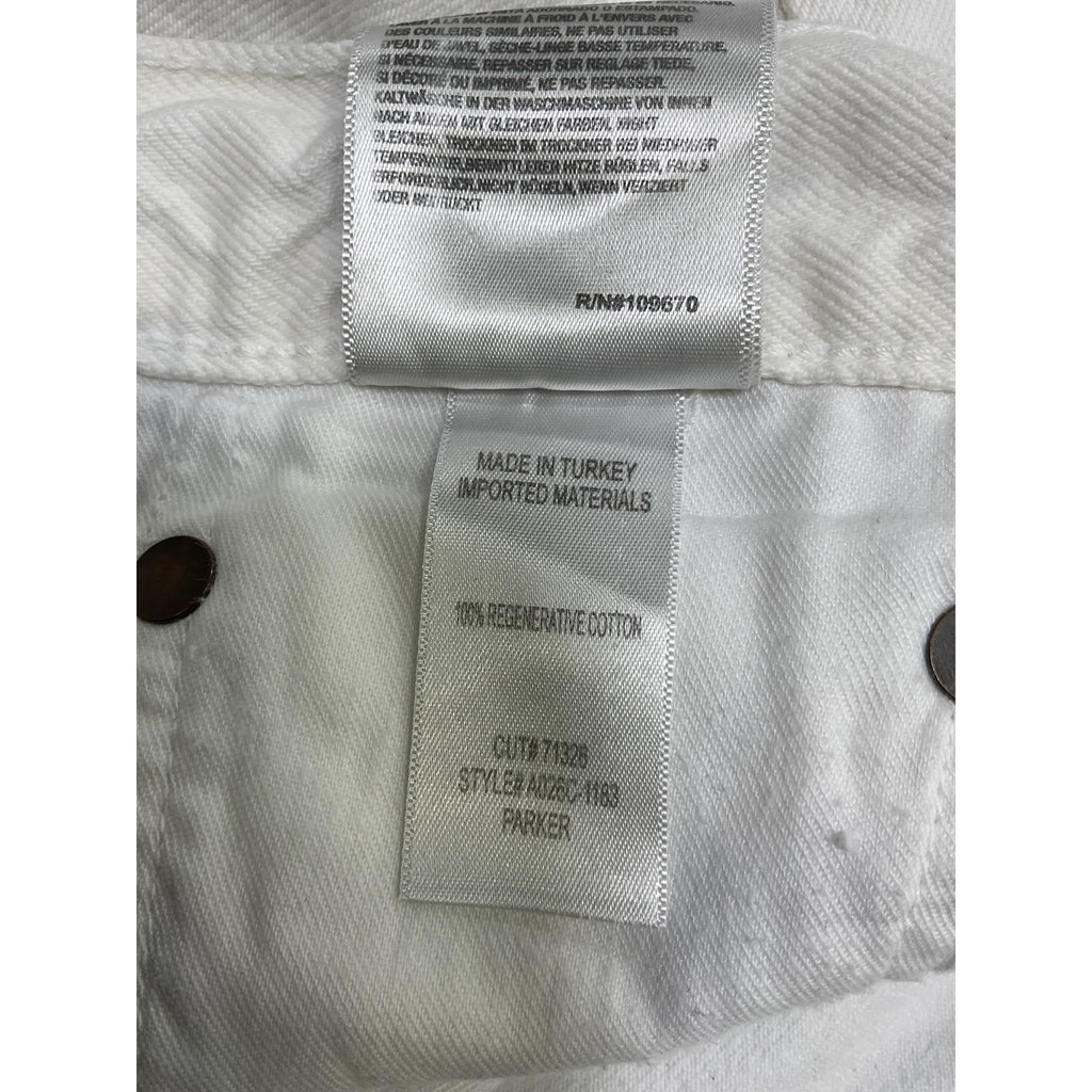 Agolde 'Parker' White Cotton Short Size 28