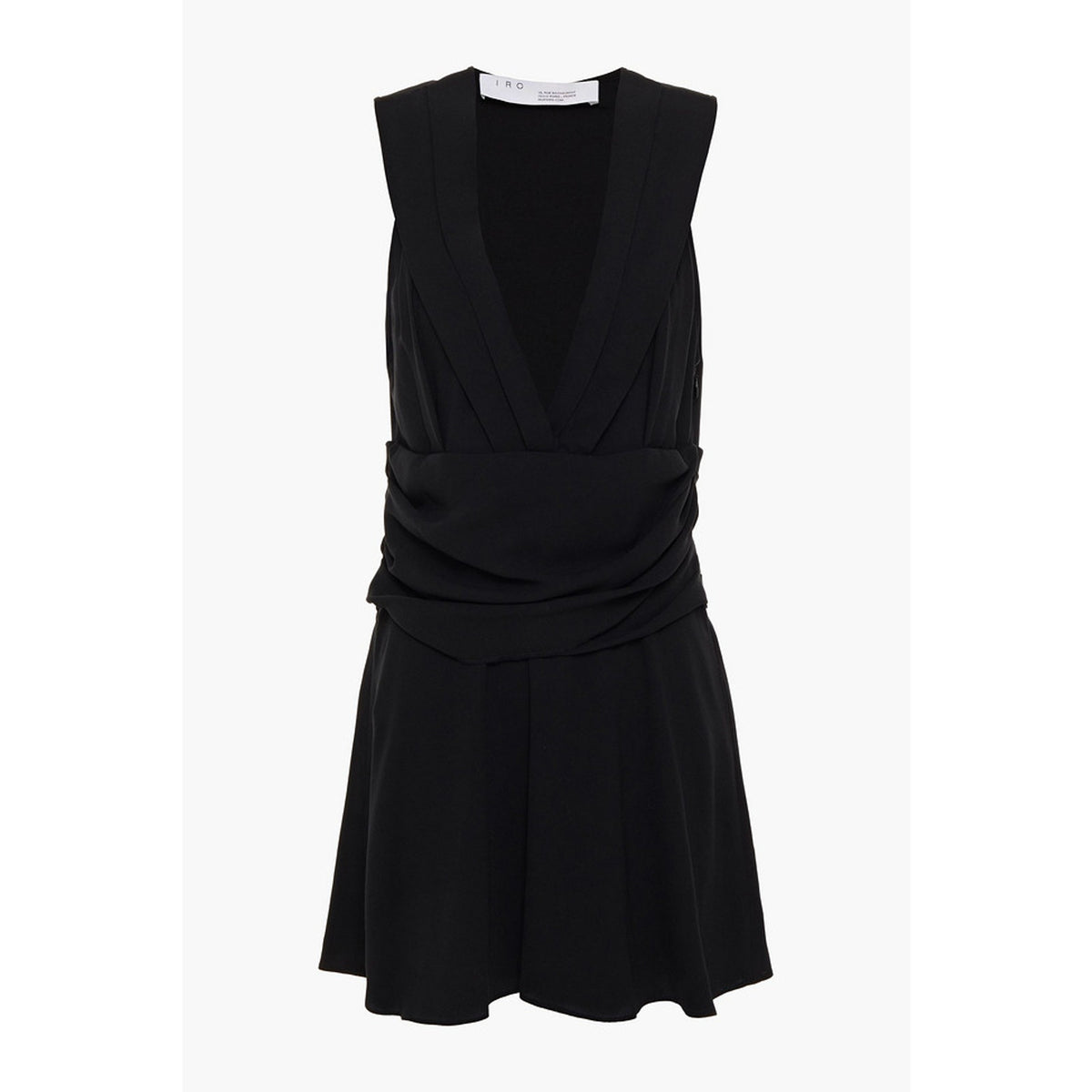 Iro 'Biron' Black Ruched Crepe Mini Dress Size S