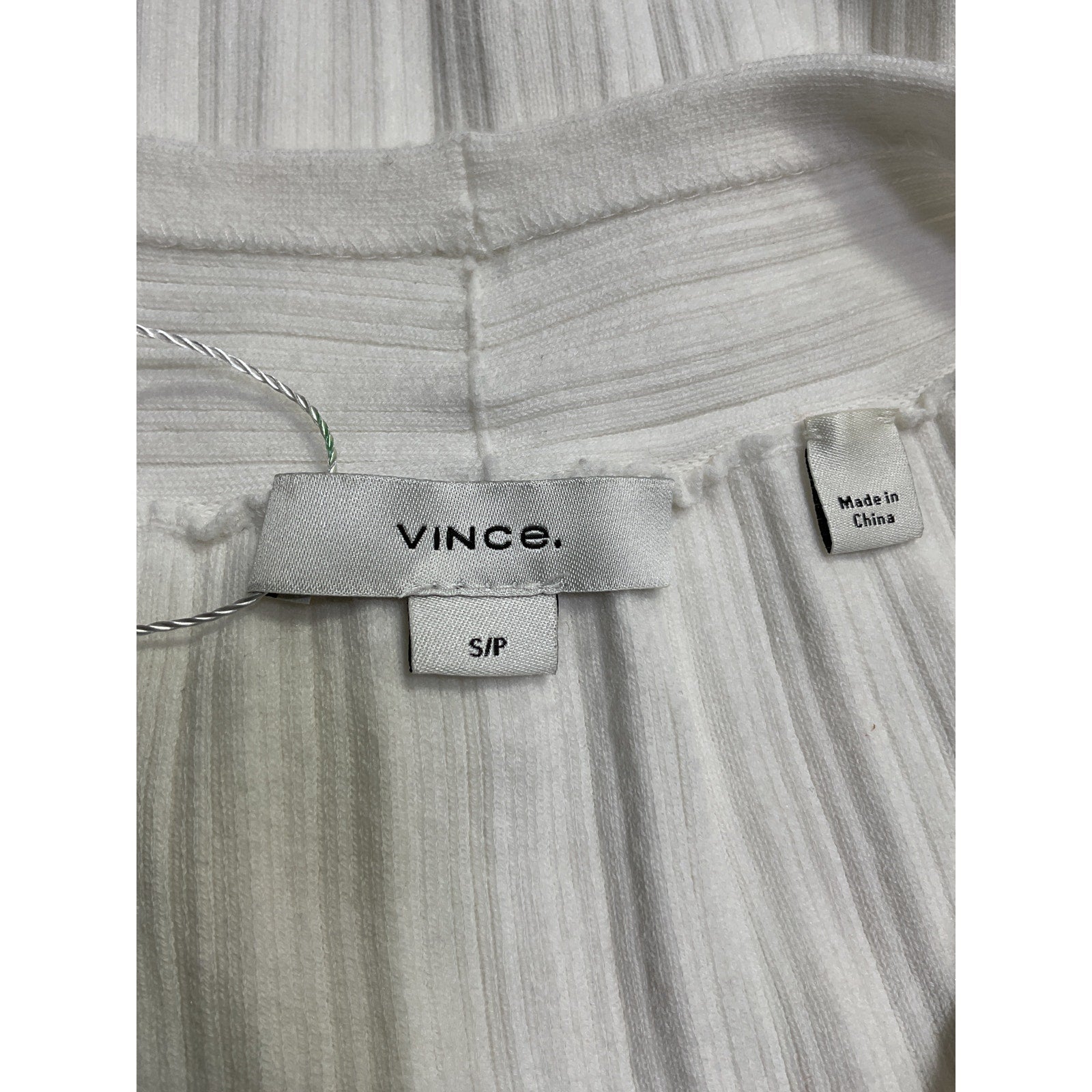 Vince Button White Cotton Tank Top Size S