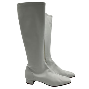 By Far Sleek White Edie Knee High Boots Size 38 EU / 8 US