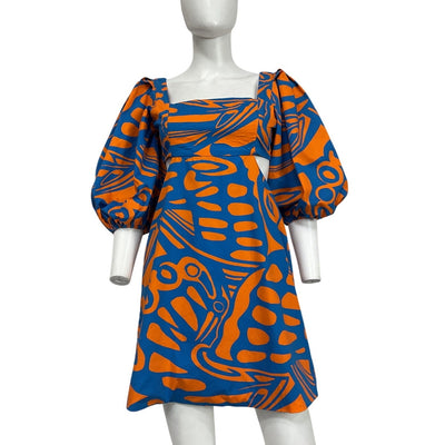 Alexis Printed Blue Bodhi Dress Size S
