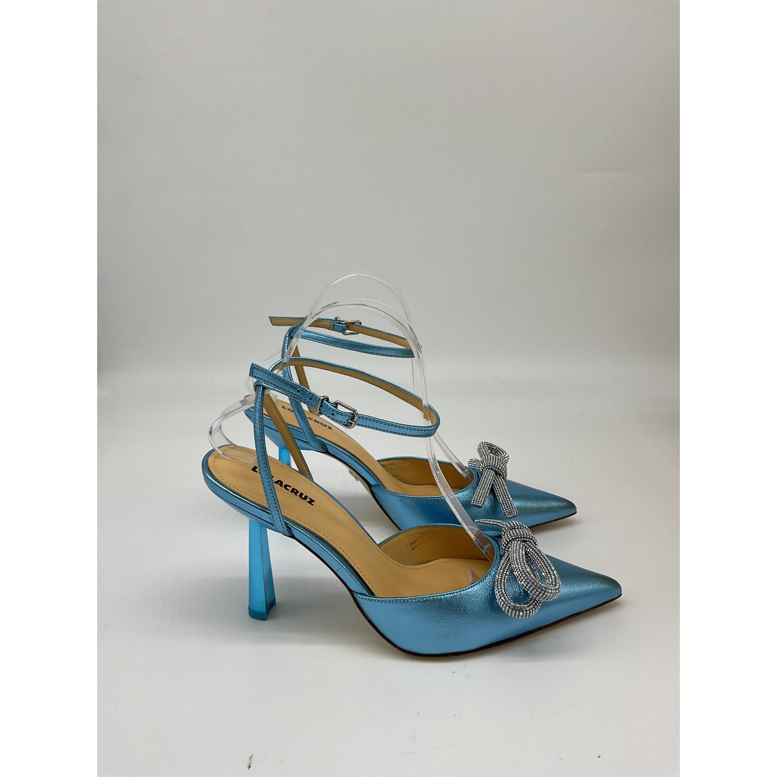 Lola Cruz 'Ischia' Blue Leather Heel Size 9 - NWT