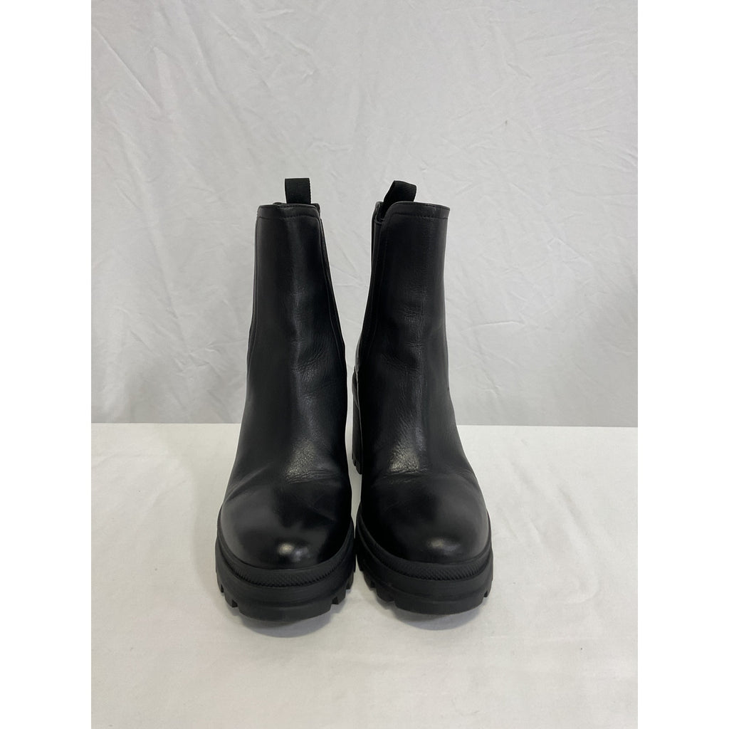 Veronica Beard 'Winnie' Black Leather Chelsea Boots Size 9.5
