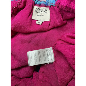Hemant And Nandita Vibrant Fuchsia Multi Vesa Mini Dress Size XS