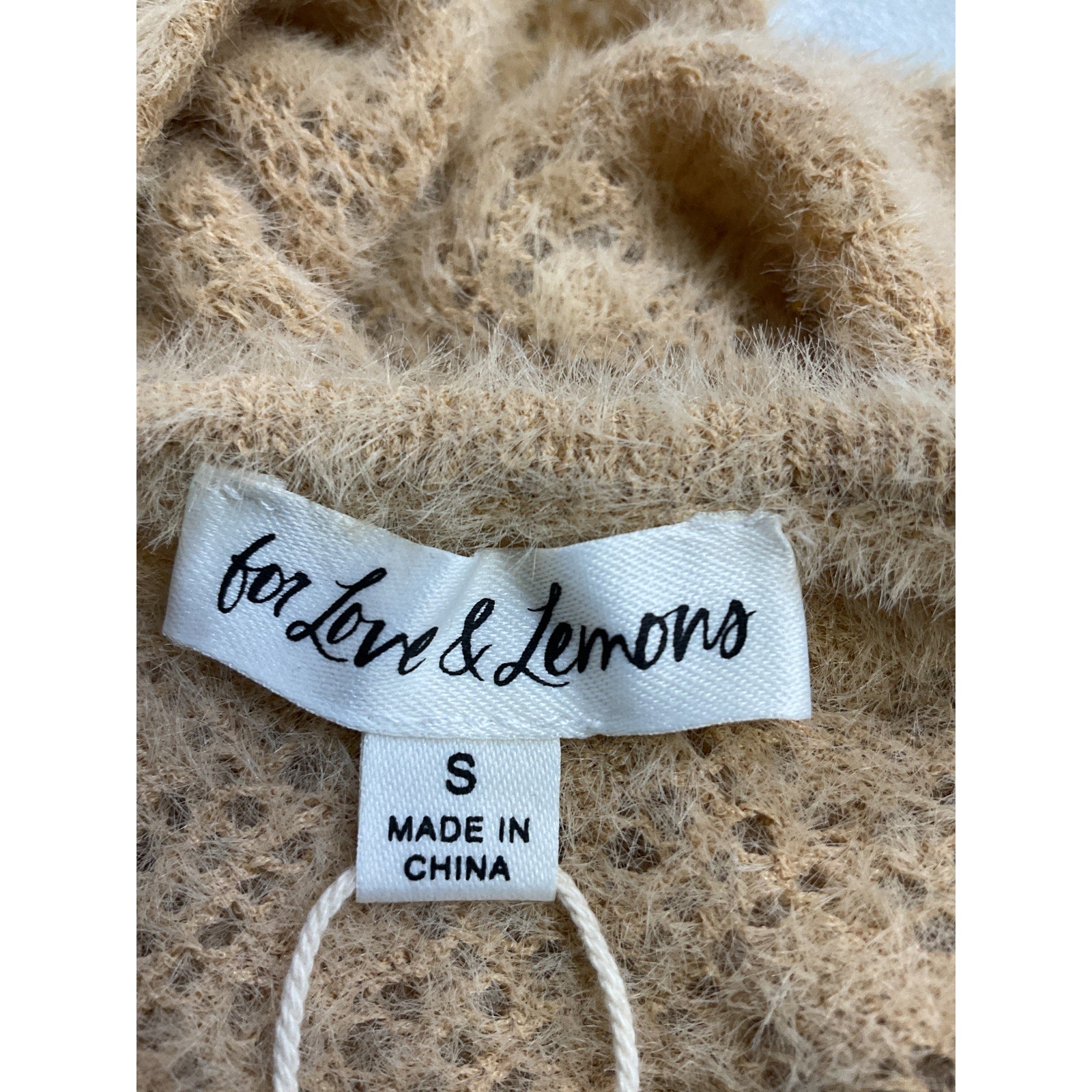 For Love & Lemons 'Luisa' Beige Crop Top Size S - NWT