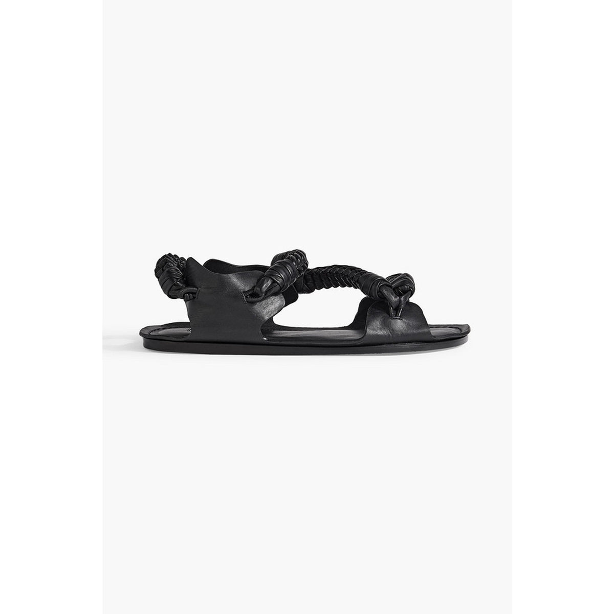 Jil Sander 'Braided' Black Leather Sandals Size 8