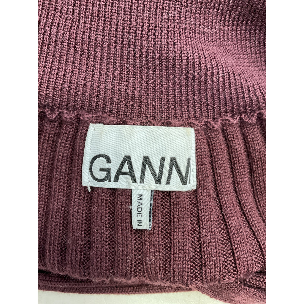 Ganni 'Merino' Pink Ribbed Sweater Size S