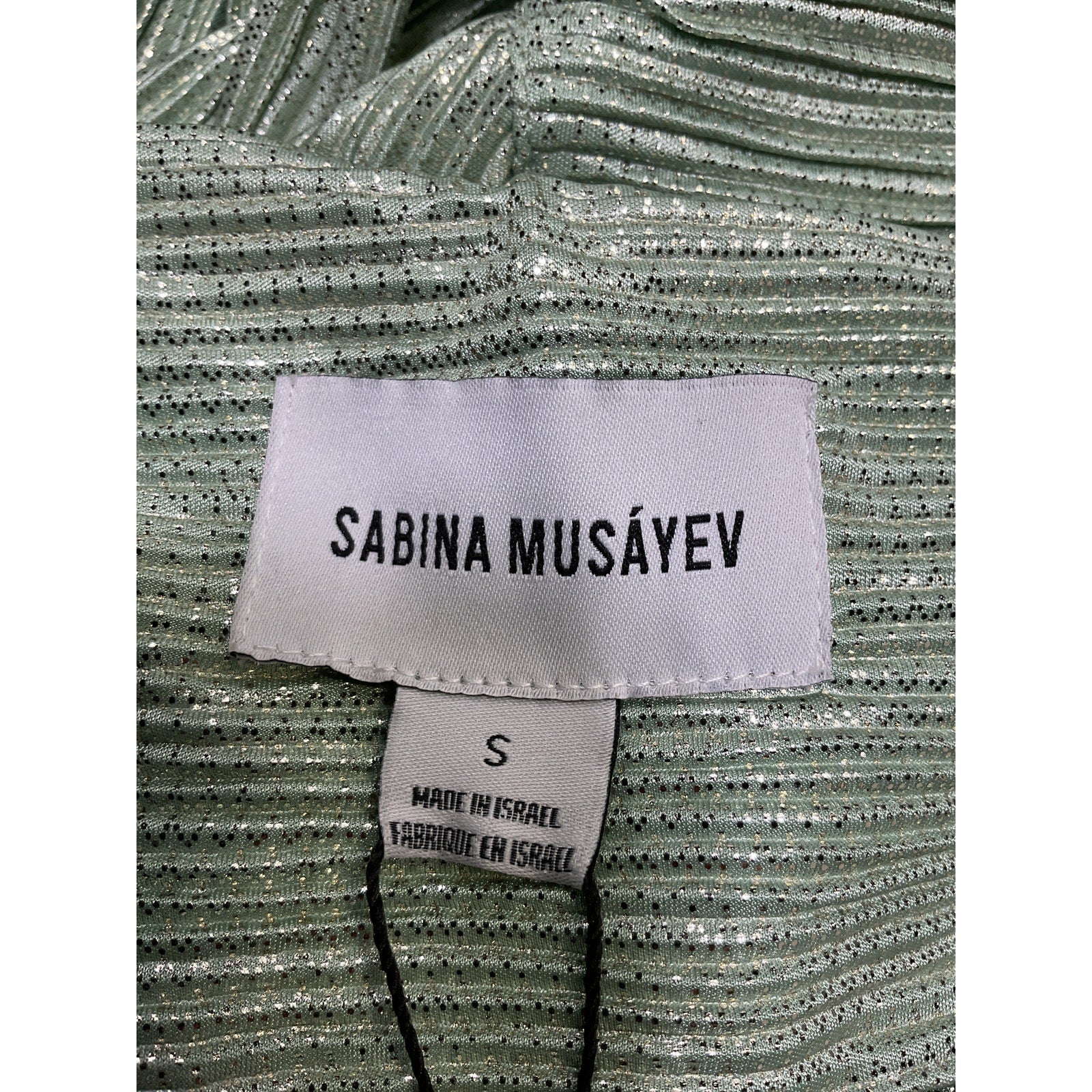 Sabina Musayev 'Savannah' Green Polyester Top Size S - NWT