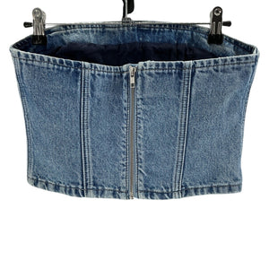 Grlfrnd Embellished Blue Aurora Bustier Top Size S