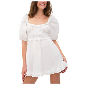 For Love And Lemons Ruffled White Jackson Mini Dress Size XXS
