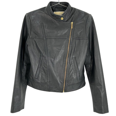 Michael Kors Sleek Black Moto Jacket Size S