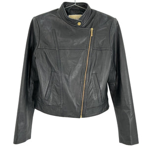 Michael Kors Sleek Black Moto Jacket Size S