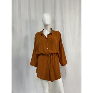 L*Space 'Pacifica' Brown Rayon Tunic Size M / L