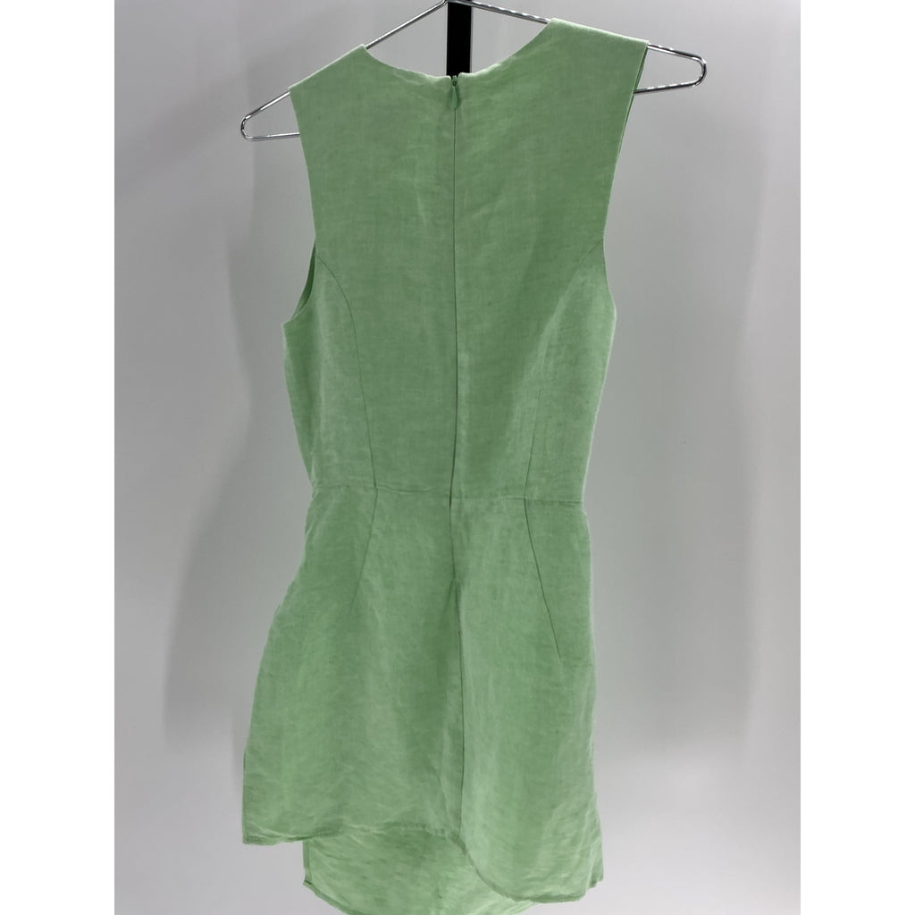 Matthew Bruch Wrap Green Viscose Zipper Mini Dress Size 2