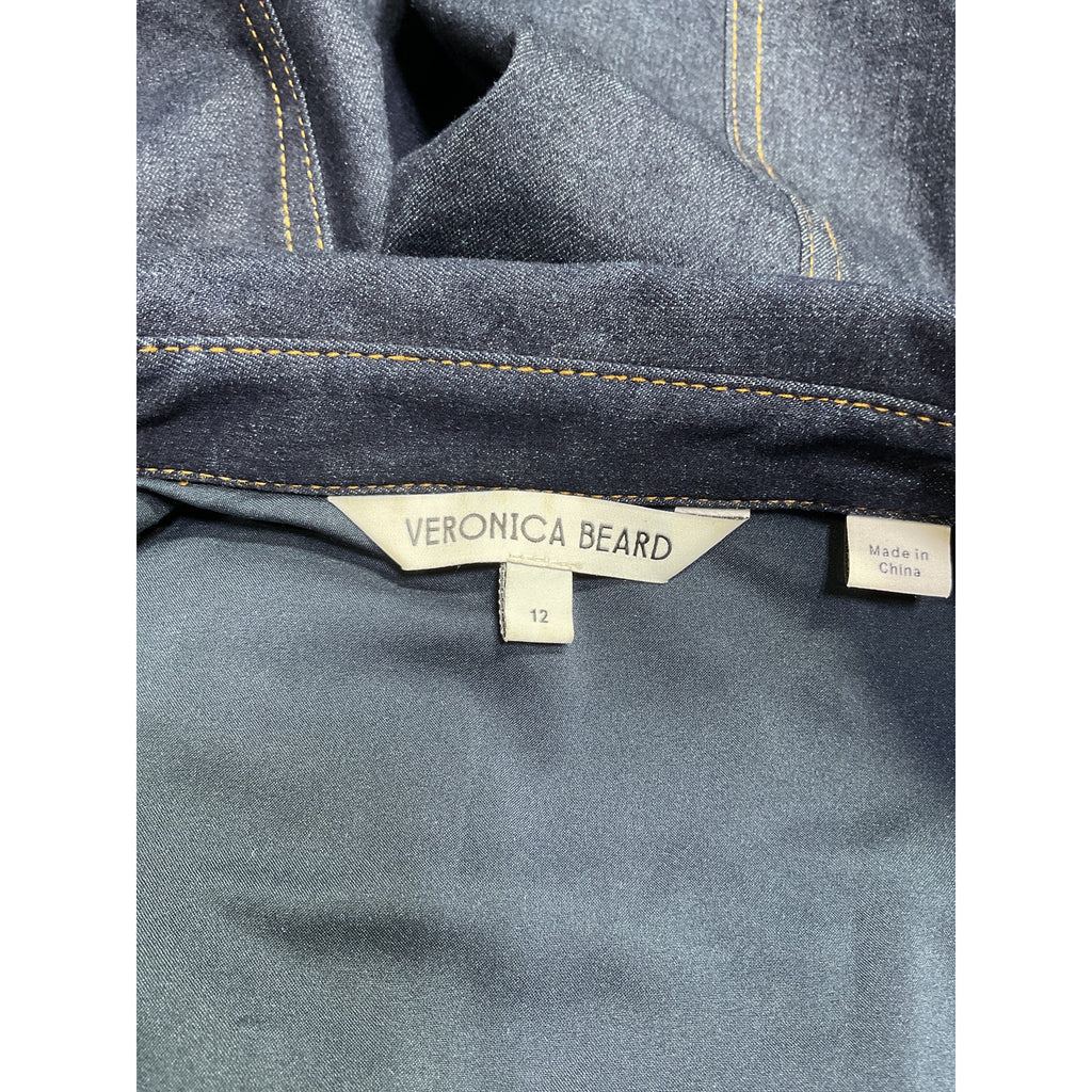 Veronica Beard 'Arlington' Blue Cotton Denim Wrap Dress Size 12
