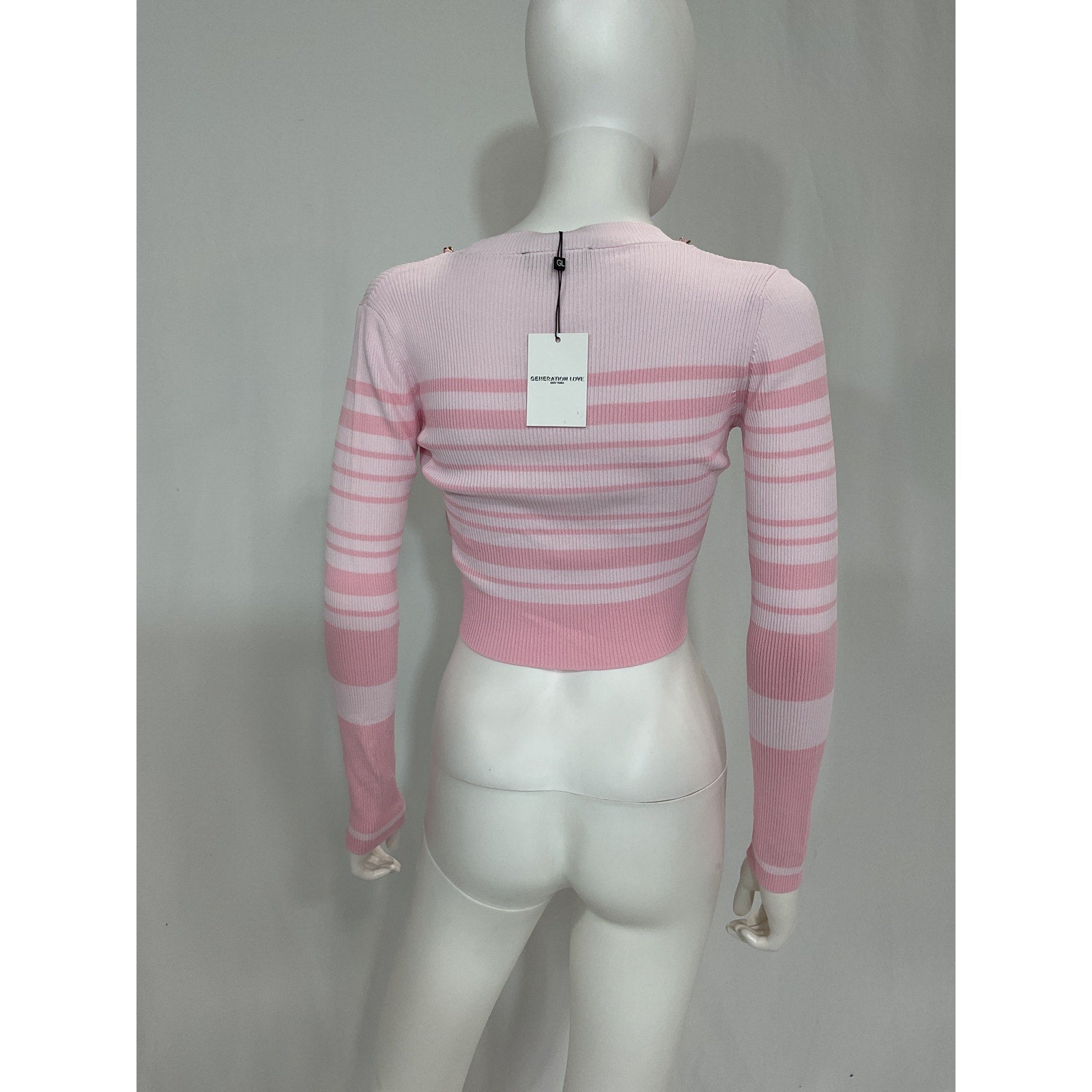 Generation Love 'Yesi' Pink With Gold Neckline Hardware Sweater Size XS - NWT