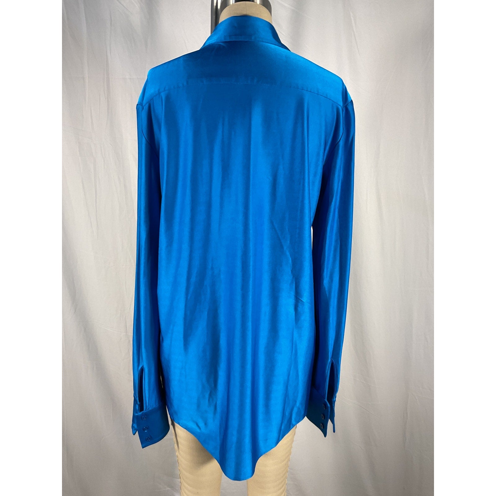 Alexandre Vauthier Blue Satin Shirt Size 36
