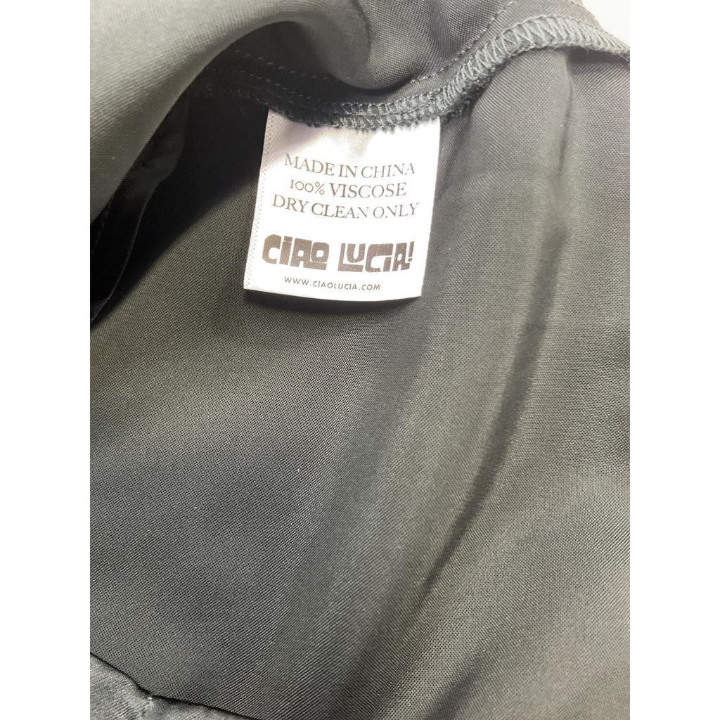 Ciao Lucia 'Claudine' Black Viscose Sleeveless Satin Top Size XS