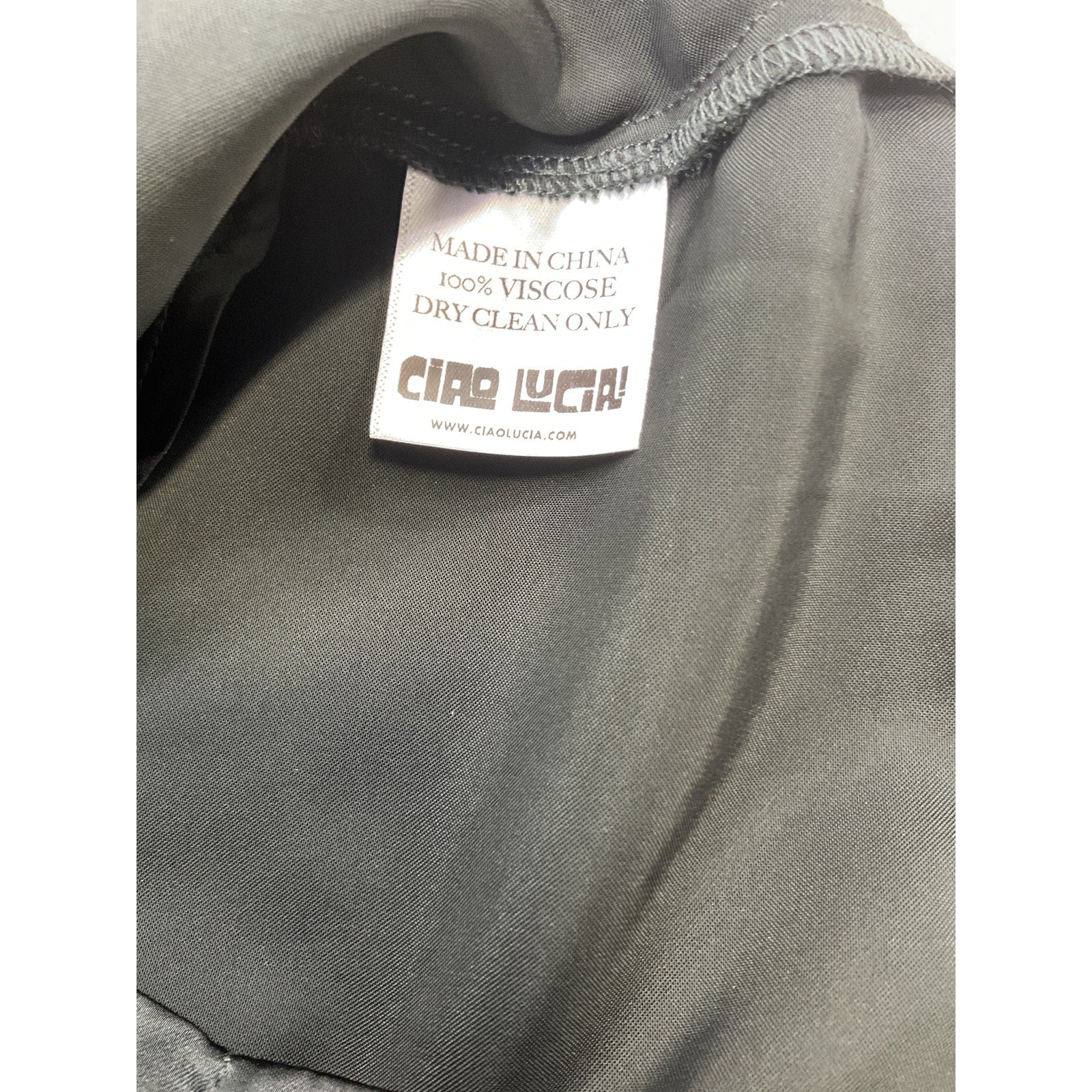 Ciao Lucia 'Claudine' Black Viscose Sleeveless Satin Top Size XS