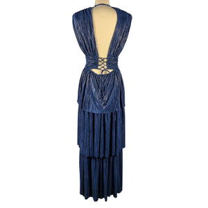 Sabina Musayev Pleated Blue Judith Gown Size L