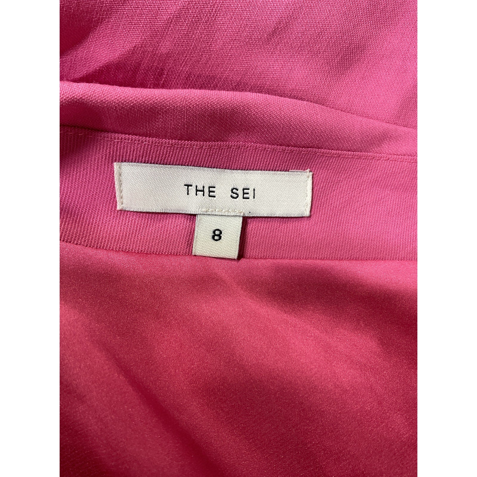 The Sei Asymmetric Pink Twill One Shoulder Gathered Mini Dress Size 8