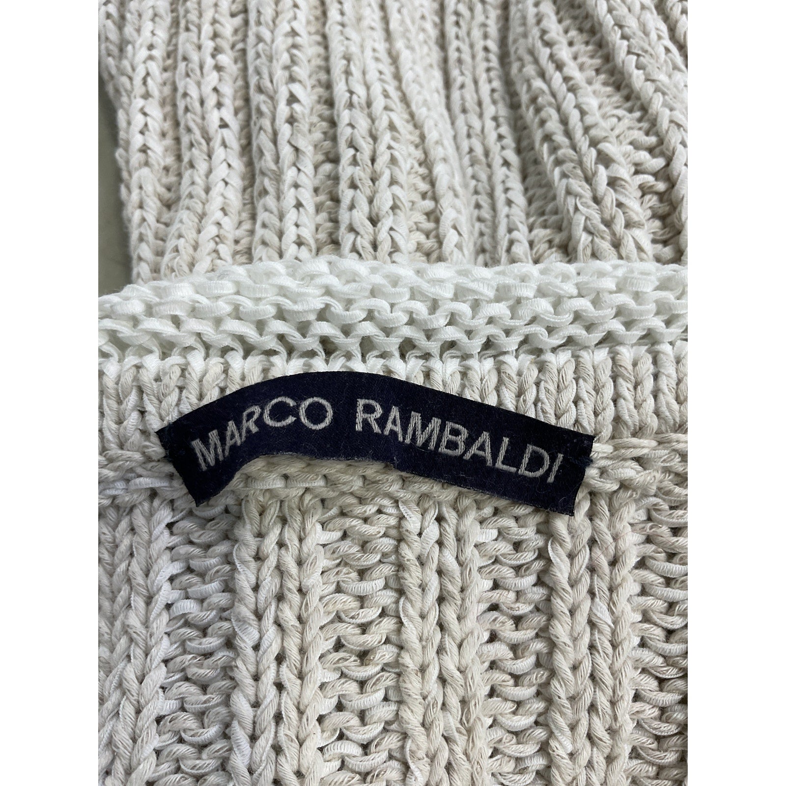 Marco Rambaldi White Cotton Linen Blend Square Neck Tank Top Size S