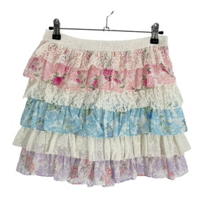 Loveshackfancy Ruffled Multicolor Melrita Skirt Size 4