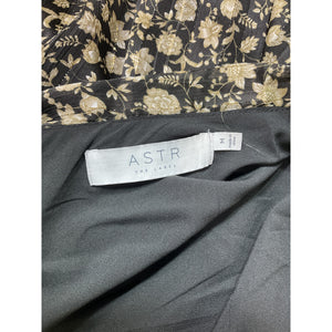 Astr The Label 'Santorini' Black One Shoulder Chiffon Puff Sleeve Midi Dress Size M