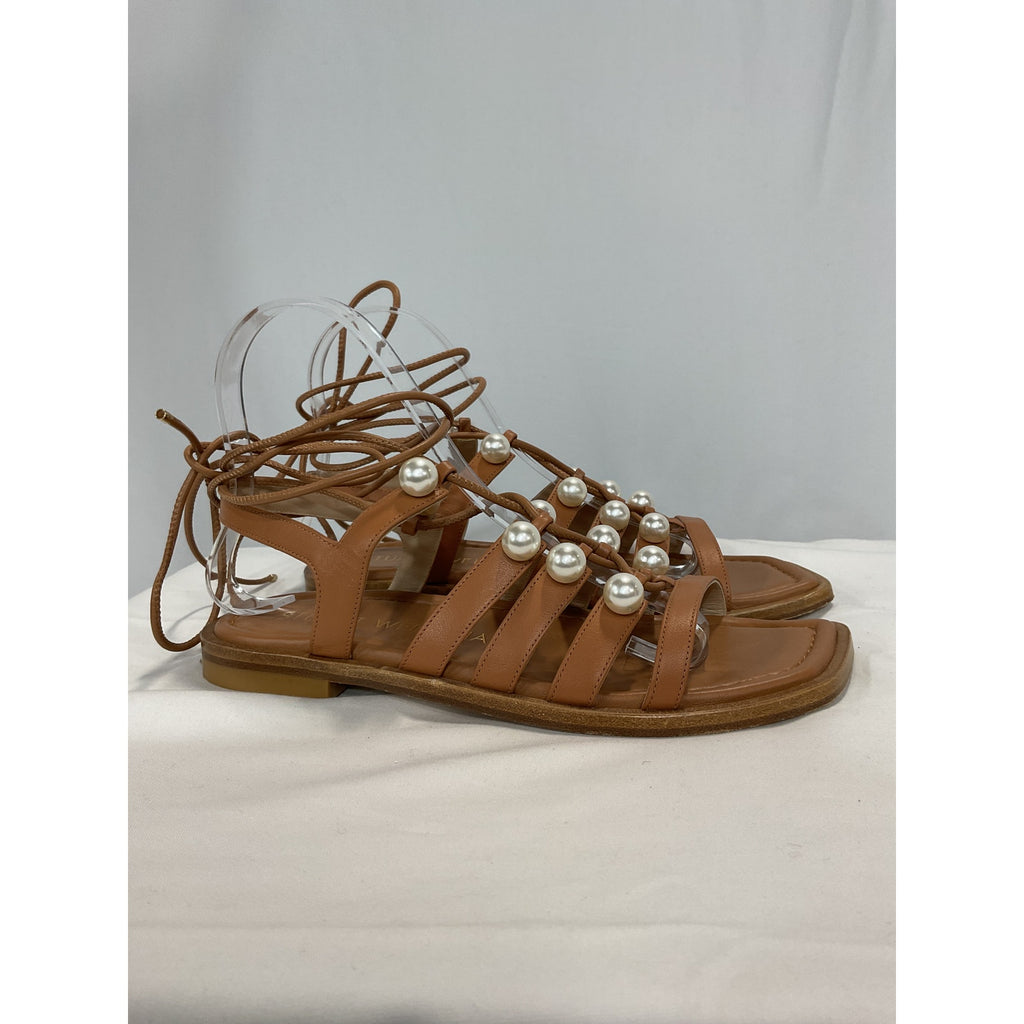 Stuart Weitzman 'Goldie' Brown Lace-Up Size 6