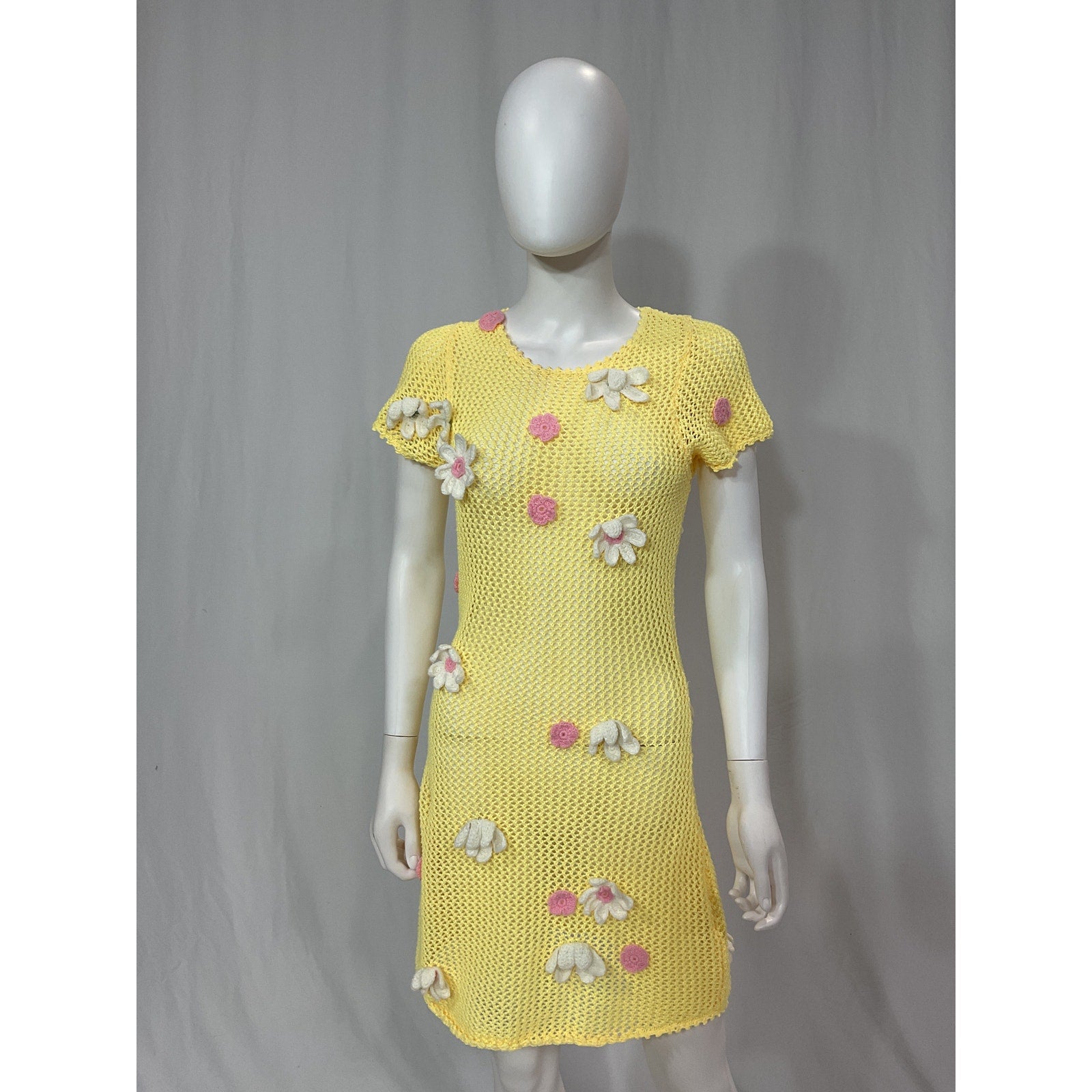 For Love & Lemons 'Walker' Yellow Mini Dress / Cover Up Size M