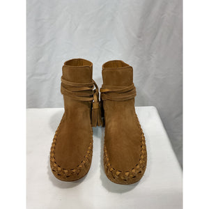 Celine Suede Whipstitch Moccasin Booties -  Size 6