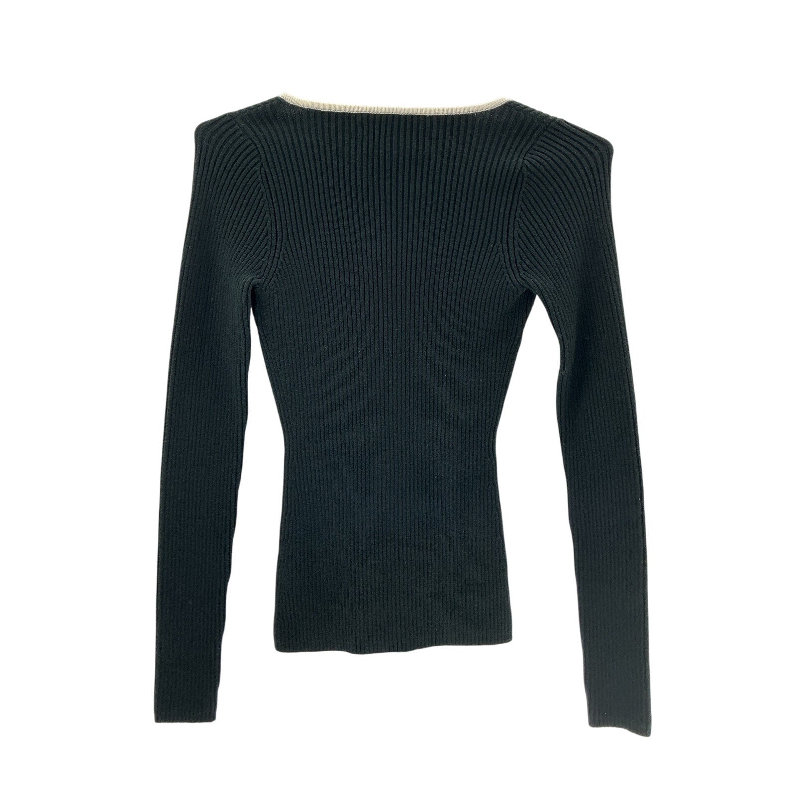 Mara Hoffman + Net Sustain 'Naida' Black Ribbed Stretch Organic Cotton-Blend Sweater Size S