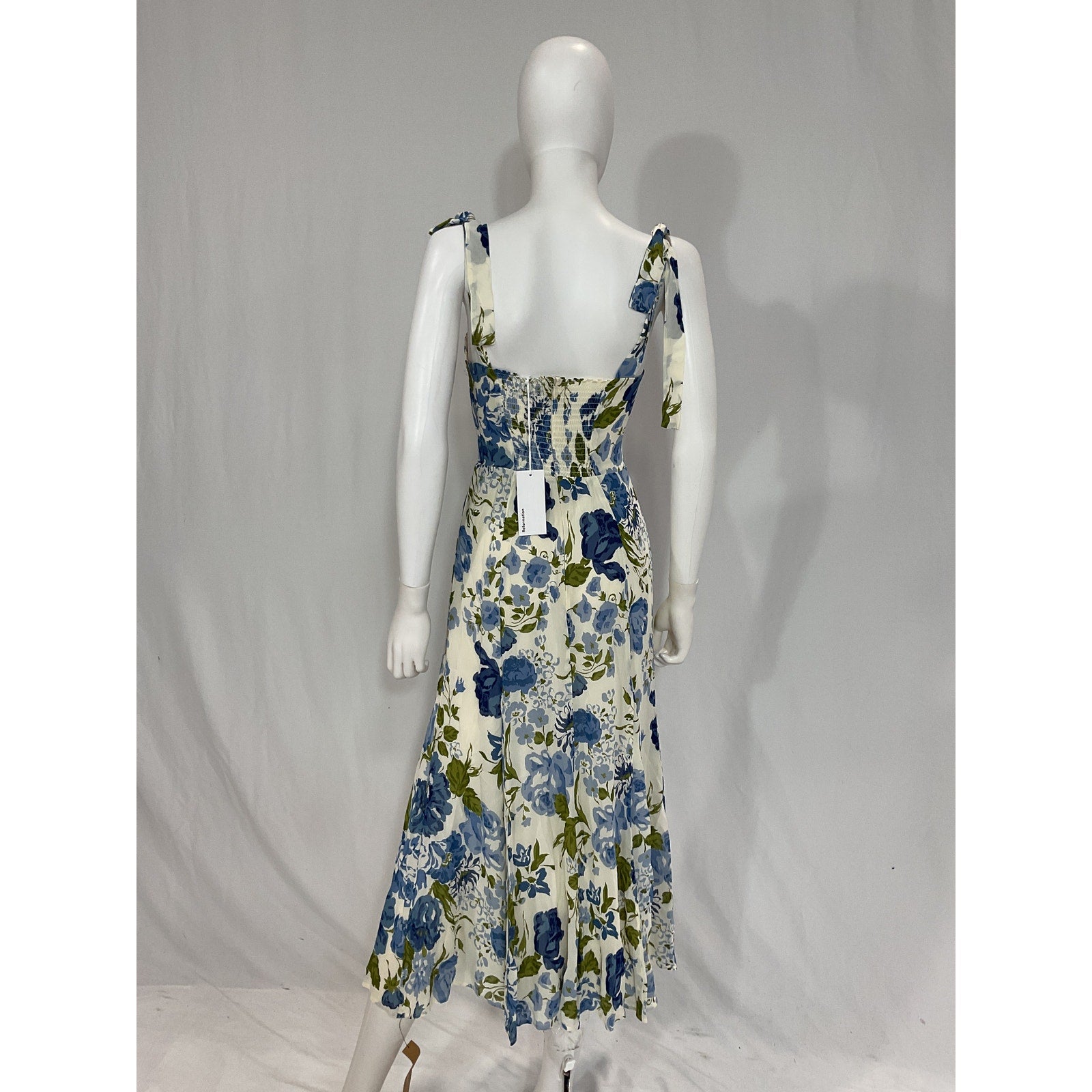 Reformation 'Nadira' Blue Georgette Sweetheart Neck Dress Size 0 - NWT