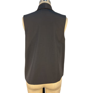 Ferragamo Draped Black Scarf Front Vest Size 38 IT / US 2